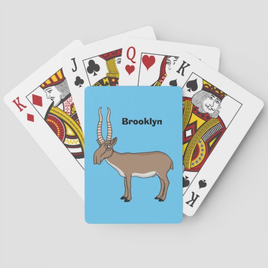 Saiga antelope cartoon pokerkaarten (Achterkant)