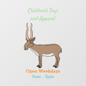 Saiga antelope cartoon raamsticker (Vel)