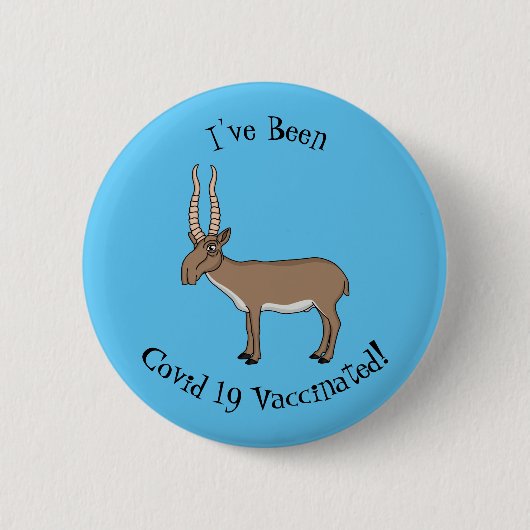 Saiga antelope cartoon ronde button 5,7 cm (Voorkant)