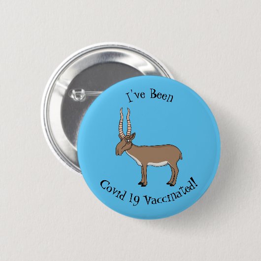 Saiga antelope cartoon ronde button 5,7 cm (Voorkant /achterkant)