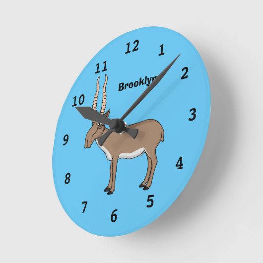 Saiga antelope cartoon ronde klok (Hoek)