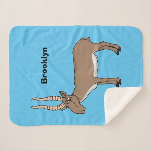 Saiga antelope cartoon sherpa deken (Voorkant (horizontaal))
