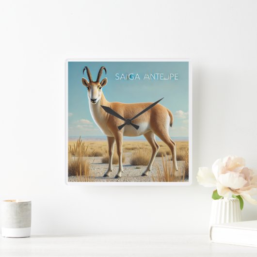 Saiga Antelope in de woestijn Vierkante Klok (Huis)