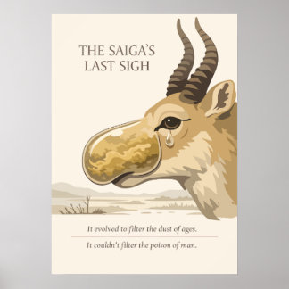Saiga Antilope Beschermings Kunst Poster