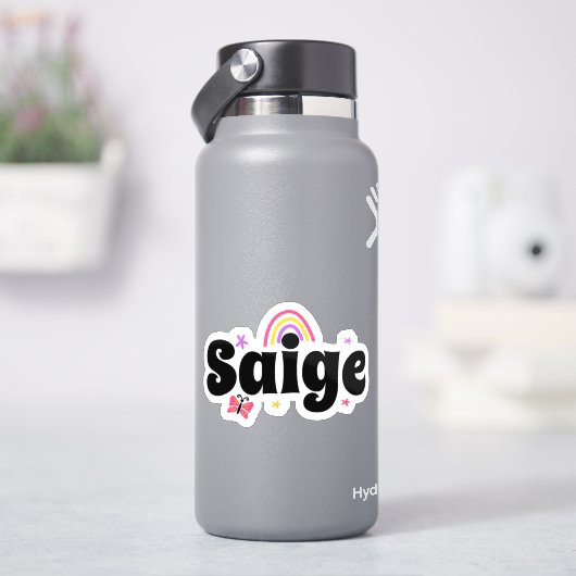 Saige naam leuk ontwerp sticker (HydroFlask)