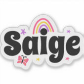 Saige naam leuk ontwerp sticker (Voorkant)