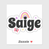 Saige naam leuk ontwerp sticker (Vel)