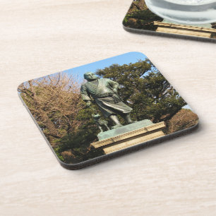 Saigo Takamori (de laatste Samurai) & Dog Statue Bier Onderzetter