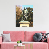 Saigo Takamori (de laatste Samurai) & Dog Statue Canvas Afdruk (Insitu (Woonkamer))