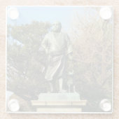 Saigo Takamori (de laatste Samurai) & Dog Statue Glazen Onderzetter (Achterkant)