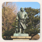 Saigo Takamori (de laatste Samurai) & Dog Statue Kartonnen Onderzetters (Voorkant)