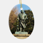 Saigo Takamori (de laatste Samurai) & Dog Statue Keramisch Ornament (Achterkant)