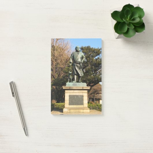 Saigo Takamori (de laatste Samurai) & Dog Statue Post-it® Notes (Kantoor)