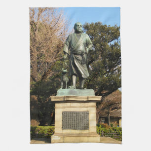 Saigo Takamori (de laatste Samurai) & Dog Statue Theedoek