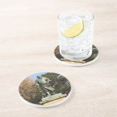 Saigo Takamori (de laatste Samurai) & Dog Statue Zandsteen Onderzetter (Zijkant)