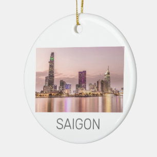 Saigon Ho Chi Minh City HCMC Vietnam Zonsondergang Keramisch Ornament