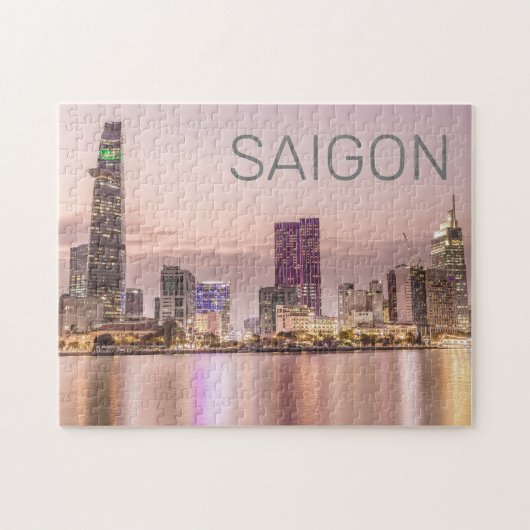 Saigon Ho Chi Minh City HCMC Vietnam Zonsondergang Legpuzzel (Horizontaal)