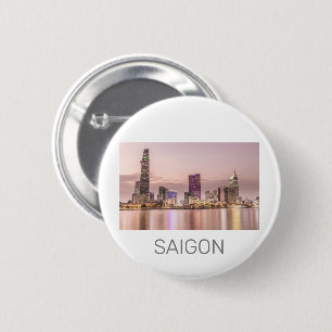 Saigon Ho Chi Minh City HCMC Vietnam Zonsondergang Ronde Button 5,7 Cm