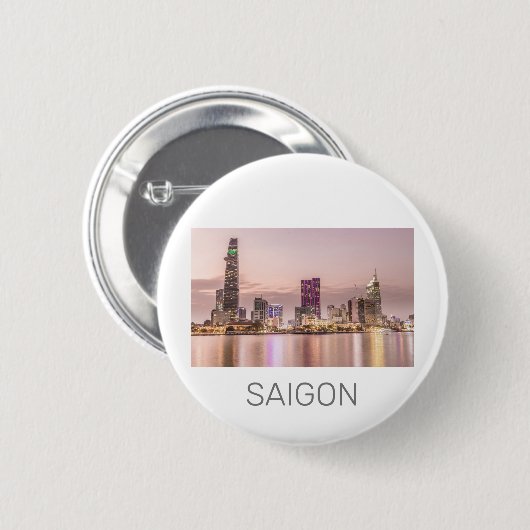 Saigon Ho Chi Minh City HCMC Vietnam Zonsondergang Ronde Button 5,7 Cm (Voorkant /achterkant)