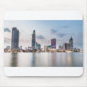 Saigon (Ho Chi Minh City) skyline bij zonsondergan Muismat