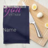 Saigon (Ho-Chi-Minh-Stadt) HCMC Vietnam Souvenir Theedoek (Quarter Fold)