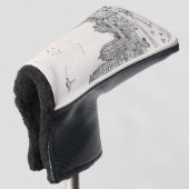 Saigon Pagoda Vietnam Cityscape Pen Inkttekening Golfheadcover (3/4 voorkant)