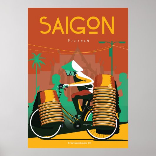 Saigon-reisposter vietnam poster (Voorkant)