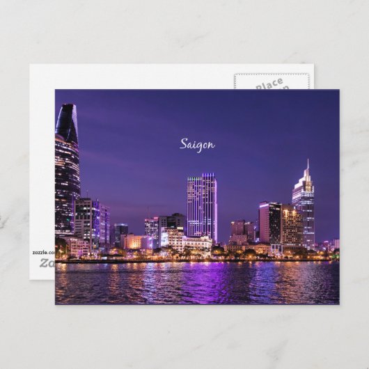 Saigon 's nachts briefkaart (Voorkant / Achterkant)