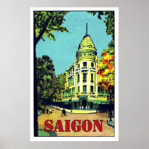 Saigon stad, Ho chi minh, Vietnam, vintage reis Poster