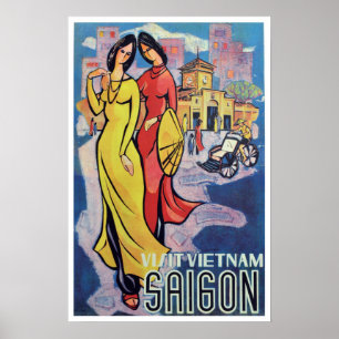 Saigon, Vietnam -  deco-reisafdrukken Poster