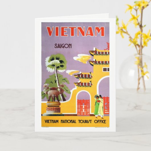  Saigon Vietnam Reis Briefkaart (Gele Bloem)