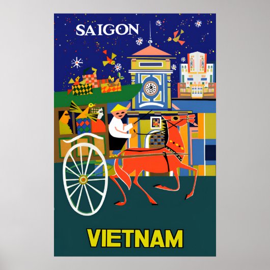 Saigon, Vietnam reisposter Poster (Voorkant)