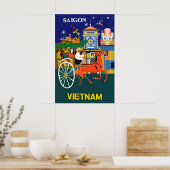 Saigon, Vietnam reisposter Poster (Keuken)