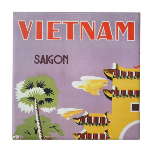 Saigon Vietnam reizen Tegeltje (Voorkant)