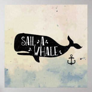 Sail a Whale Poster