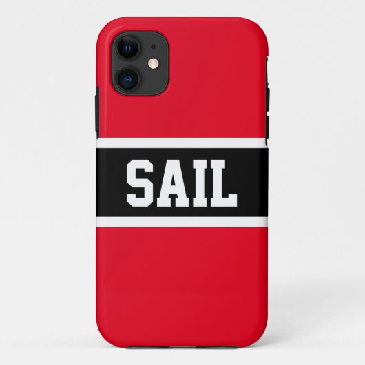 SAIL Athletic Sporty Helder Rood Zwart Wit Streep Case-Mate iPhone Case (Achterkant)
