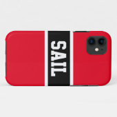 SAIL Athletic Sporty Helder Rood Zwart Wit Streep Case-Mate iPhone Case (Achterkant (horizontaal))