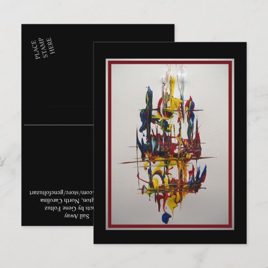 Sail Away - Abstract door Gene Foltuz Mini Print Briefkaart (Voorkant / Achterkant)