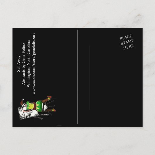 Sail Away - Abstract door Gene Foltuz Mini Print Briefkaart (Achterkant)