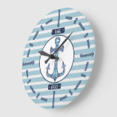 Sail Away Anchor Clock – Nautical Rope Marker Desi Grote Klok (Hoek)
