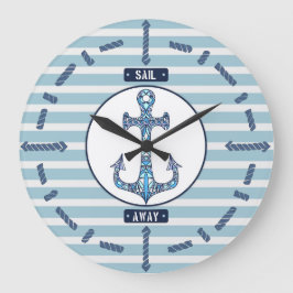 Sail Away Anchor Clock – Nautical Rope Marker Desi Grote Klok