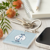 Sail Away Anchor – gepersonaliseerd nautisch acryl Sleutelhanger (Voorkant Rechts)