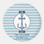 Sail Away Anchor – gepersonaliseerde nautische mag Magneet (Voorkant)