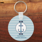 Sail Away Anchor – gepersonaliseerde nautische Sle Sleutelhanger (Achterkant)