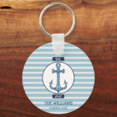 Sail Away Anchor – gepersonaliseerde nautische Sle Sleutelhanger (Voorkant)