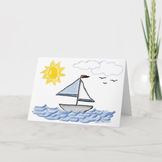 Sail Away Birthday Kaart (Voorkant)