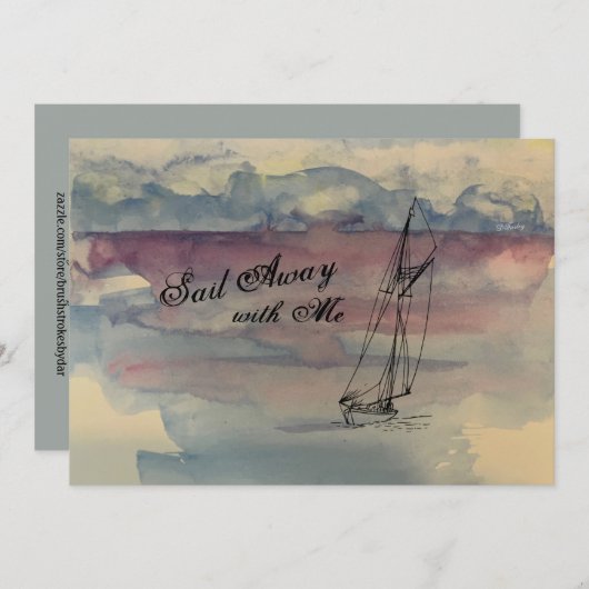 Sail Away Flat - Hartelijk dank Bedankkaart (Voorkant / Achterkant)