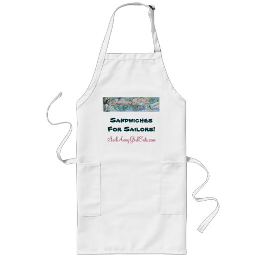 Sail Away Girl eet Logo Apron Lang Schort (Voorkant)