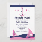 Sail Away Girl Invitation Kaart (Voorkant)