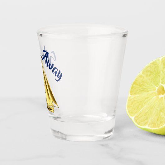 Sail Away Gold Sailboat Nautical Shot Glas (Rechts)